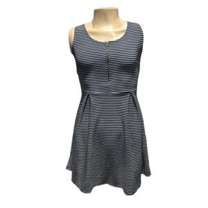 NWOT Women’s Love Chelsey Fit & Flare Sleeveless Dress w Zipper Front & Stripes